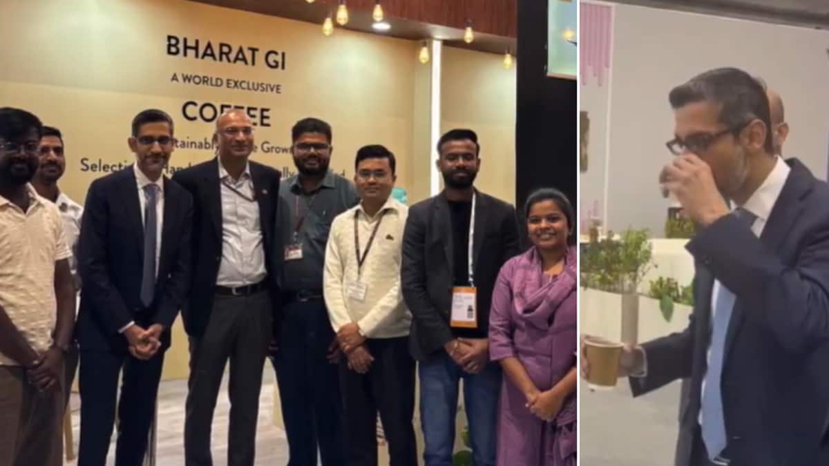 Watch: Google CEO Sundar Pichai Goes 'Wow' After Sipping Bharat GI Coffee