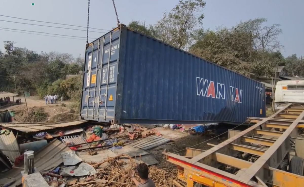 On Camera, Man Crushed To Death As Container Falls Off Truck In Gujarat