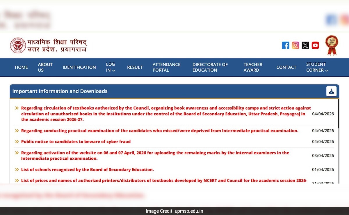 UP Board Result 2026 LIVE: UPMSP Class 10, 12 Result Today At 4 PM, Download Link Here