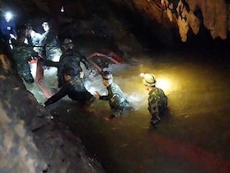 Thai Boys Spend Eighth Night In Flooded Cave As Weather Eases Thai Boys Spend Eighth Night In Flooded Cave As Weather Eases