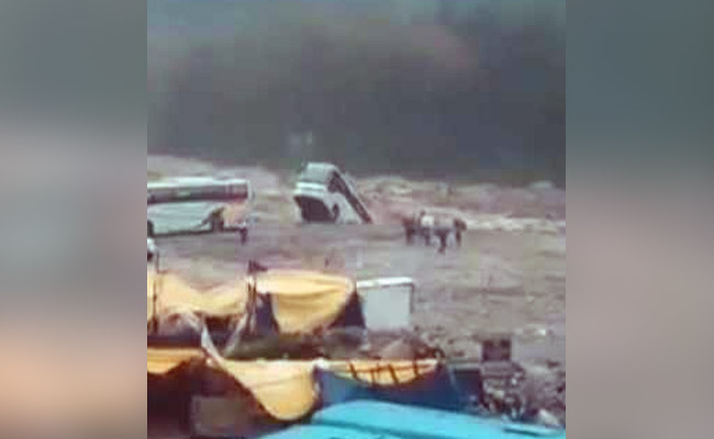 On Camera, Luxury Tourist Bus Washed Away By Flooded River Near Manali