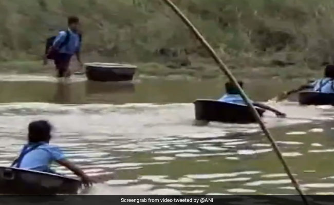 Watch: Kids Cross River In Aluminium Pots To Reach School In Assam