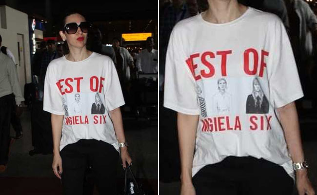 Karisma Kapoor Has Embraced The Graphic T-Shirt Trend With A Vengeance