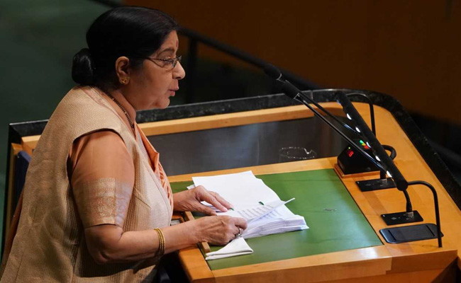 "India Won't Fail The World": Sushma Swaraj At UN On Development Goals