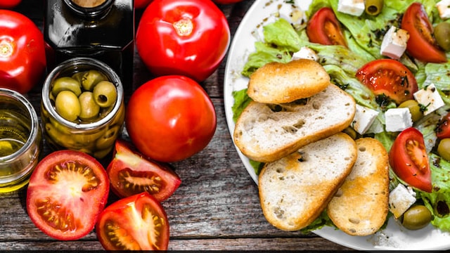 Mediterranean diet is rich in whole foods and plant-based foods