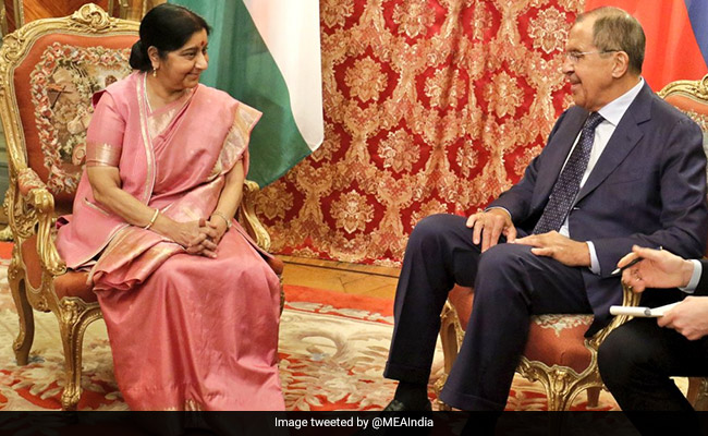 Foreign Minister Sushma Swaraj Meets Russian Counterpart In Moscow