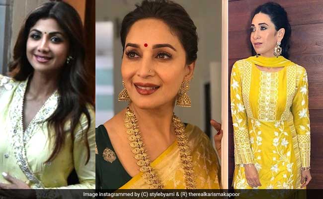 Shilpa Shetty, Madhuri Dixit And Karisma Kapoor Are All About Yellow Outfits This Festive Season