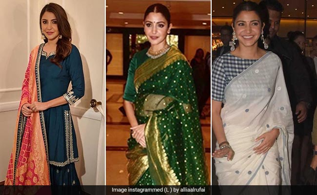 Anushka Sharma Is The <i>Desi</i> Girl To Die For In <i>Shararas</i> And <i>Sarees</i>