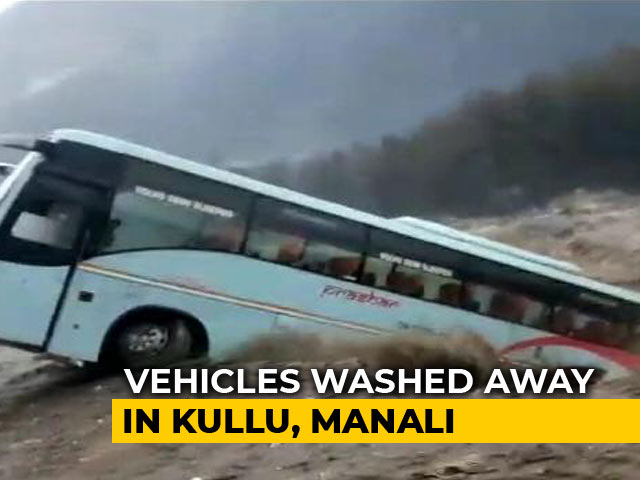 On Camera, Luxury Tourist Bus Washed Away By Flooded River Near Manali