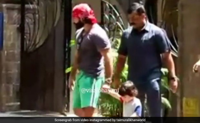 तैमूर अली खान को पापा सैफ अली खान के साथ यूं लगानी पड़ी रेस, Video हुआ वायरल