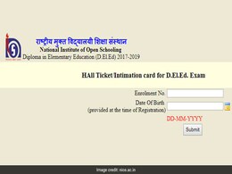 NIOS D.El.Ed Admit Card Released; Exam On 25-29 September NIOS D.El.Ed Admit Card Released; Exam On 25-29 September