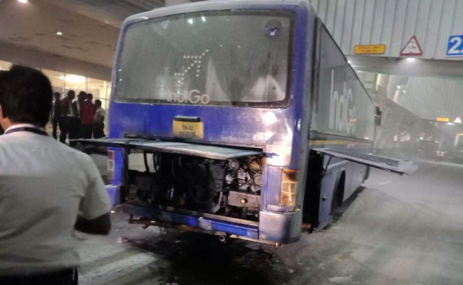 IndiGo Bus Catches Fire At Chennai Airport, Passengers Rescued