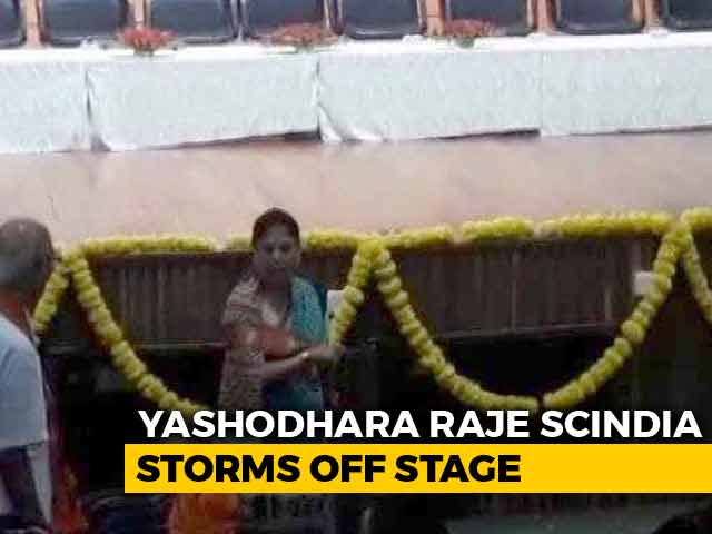 Mother's Photo Missing On Stage, Angry Yashodhara Raje Scindia Walks Off