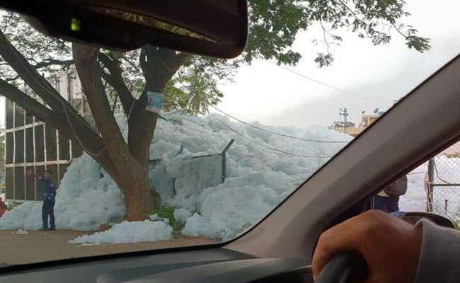In Bengaluru, 10-Foot-High Froth At Bellandur Lake After All-Nighter Rain