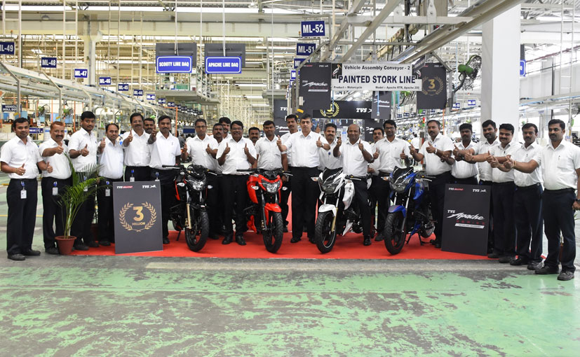 TVS Apache Reaches 3 Million Sales Milestone Since Launch