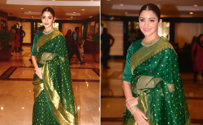 Anushka Sharma Steals The Attention In A <i>Benarasi Saree</i> - Again