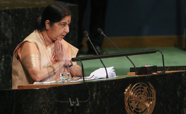 Pak "Prints Postage Stamps Glorifying Terrorists": Sushma Swaraj Hits Out