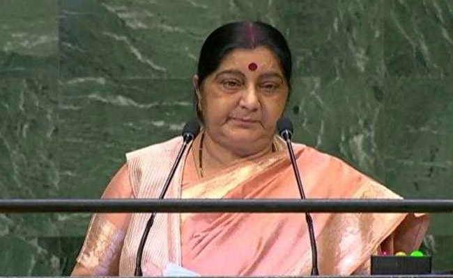 भारत को अपने पड़ोसी से ही आतंक का दंश झेलना पड़ रहा है, संयुक्त राष्ट्र में सुषमा स्वराज