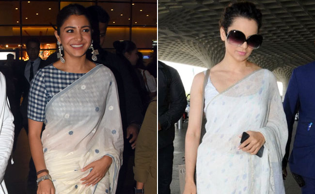 After Kangana Ranaut, Anushka Sharma Stuns In A <i>Saree</i> At The Airport