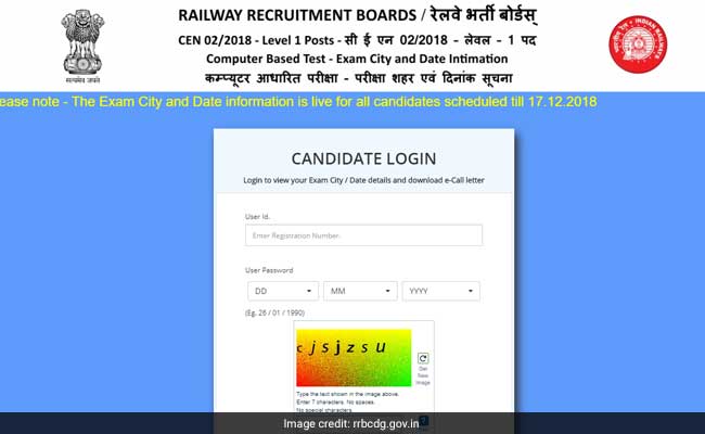 RRB Group D Admit Card, Exam 2018: Shift, Date And City Information Released; Details Here