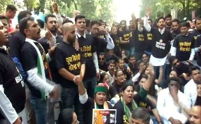 In Delhi, Youth Wing Of 14 Parties Hold Protest Against Modi Government