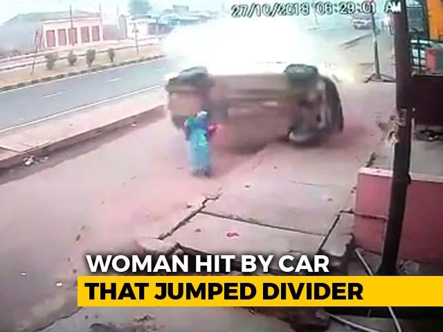 Car Flips Several Times Before Hitting Woman In UP As Driver Falls Asleep