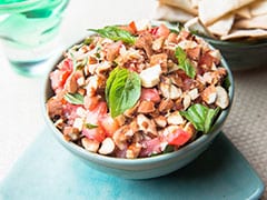 Baked Namakpara with Roasted Almond Dip