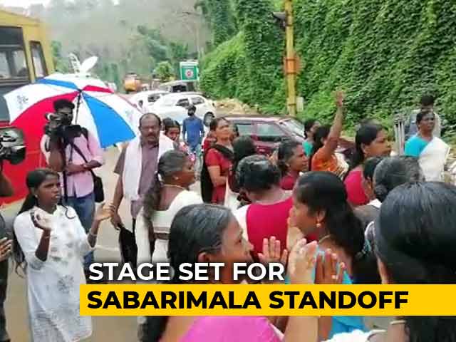Protesters Check Vehicles For Women Day Before Sabarimala Temple Opening