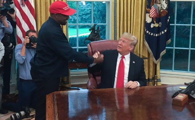 "I Love This Guy": Rapper Kanye West Hugs Donald Trump
