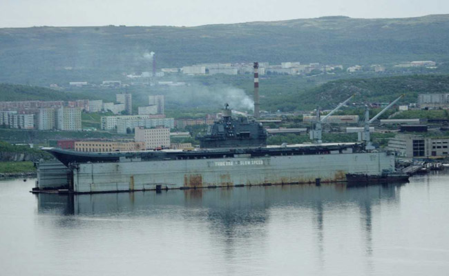 Russia's Only Aircraft Carrier Damaged After Floating Dock Sinks