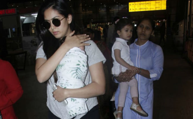 Mira Rajput Flies Out Of Mumbai with Children Misha And Zain. See Pics At Airport
