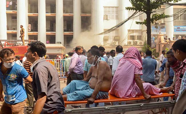 Patients Moved Out In Bedsheets With IV After Fire In Kolkata Hospital
