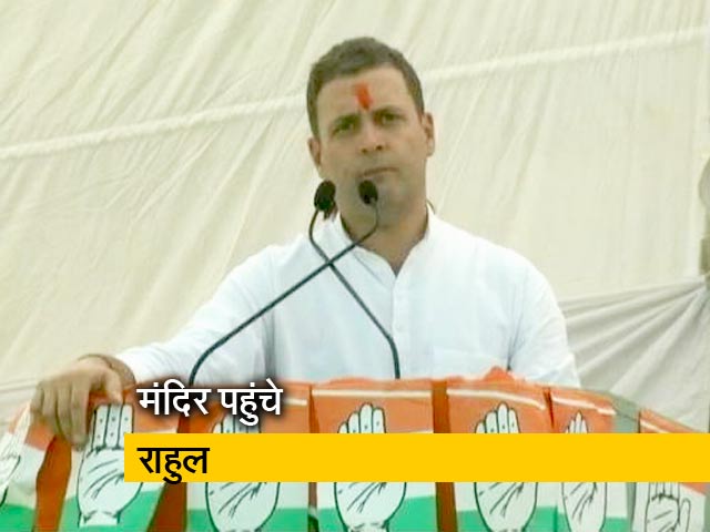 चुनाव पर मंदिर-मंदिर जा रहे हैं राहुल, पीतांबरा पीठ में किए दर्शन