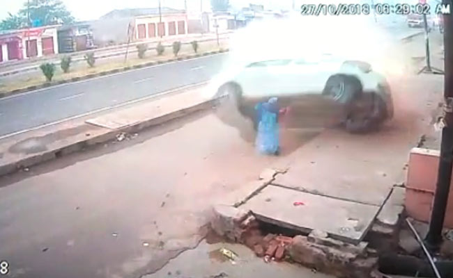 Car Flips Several Times Before Hitting Woman In UP As Driver Dozes Off