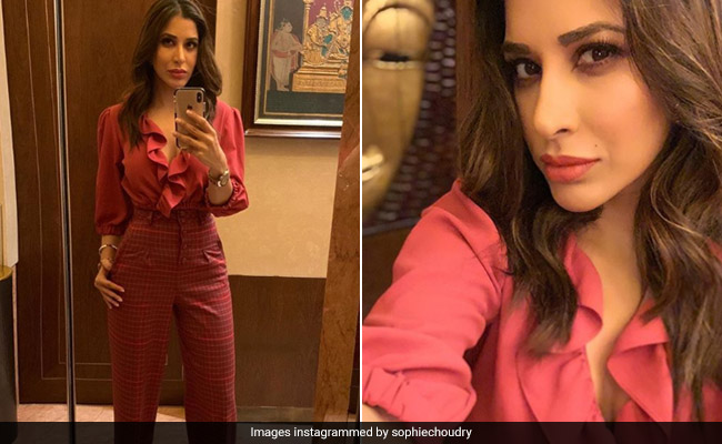 Get The Look: Sophie Choudry's Fiery Red Outfit