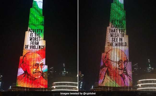 Messages From Mahatma Gandhi Light Up Dubai's Burj Khalifa. Watch