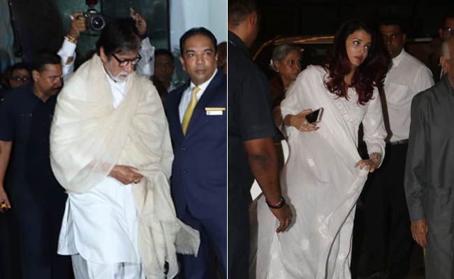 Amitabh Bachchan, Aishwarya And Other Stars Join Family At Krishna Raj Kapoor's Prayer Meet