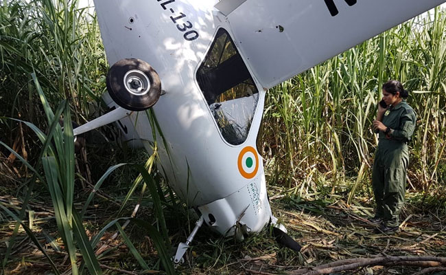 Air Force Microlight Plane Crashes Into Fields In UP, Pilots Safe