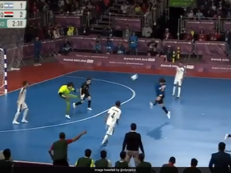 Youth Olympic Games: Iraqi Keeper Scores Sensational Goal Against Argentina In Youth Olympic Games. Watch