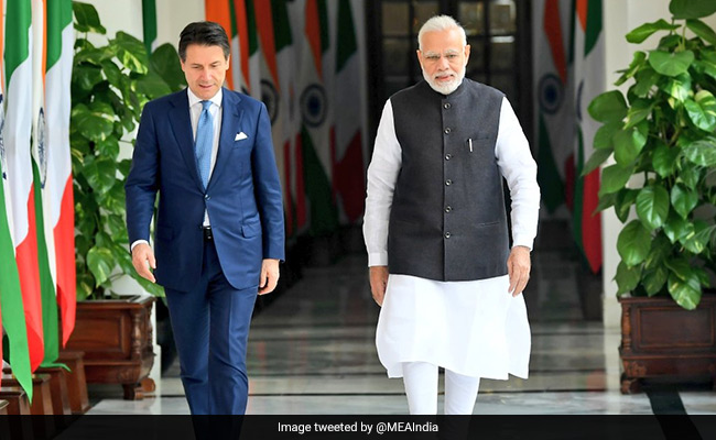 PM Modi Welcomes Italian Counterpart Giuseppe Conte For Joint Tech Summit