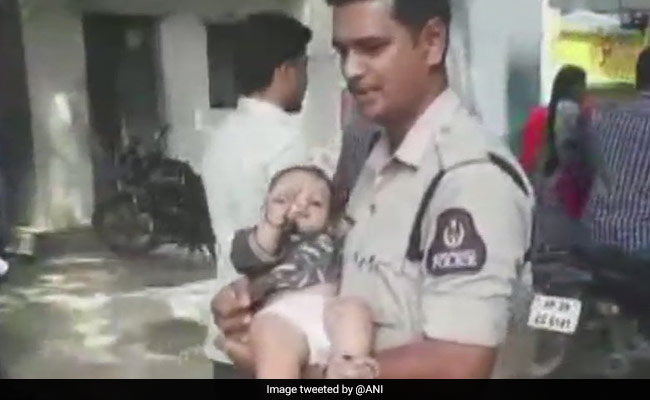 Hyderabad Cops Take Care Of Crying Baby While Mother Takes Exam