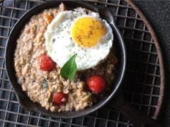 Oat Meal Porridge with Fried Egg