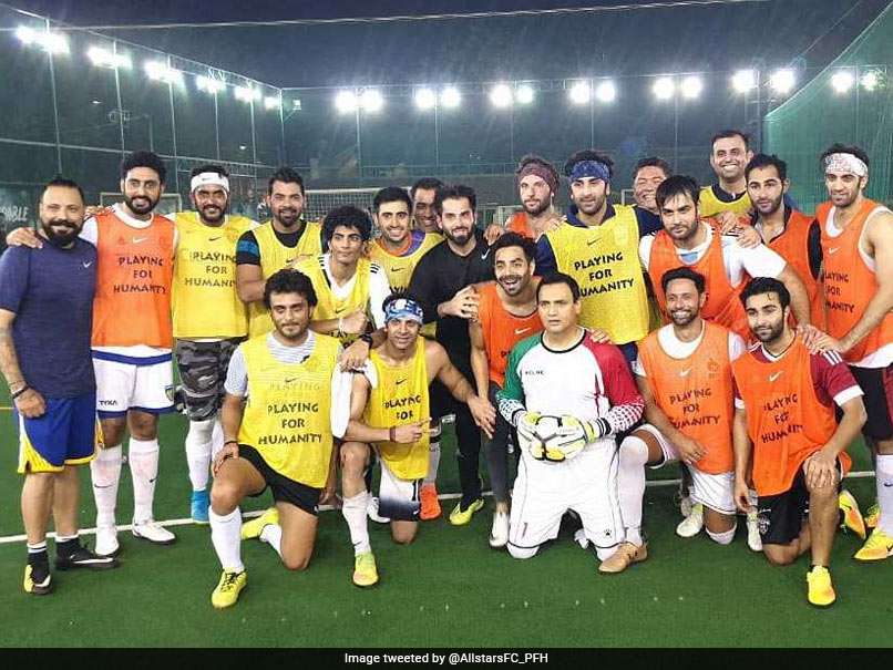 MS Dhoni Joins Ranbir Kapoor, Abhishek Bachchan For Football Match