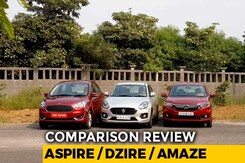 Ford Figo Aspire Facelift vs Maruti Suzuki Dzire vs Honda Amaze: Comparison Review Ford Figo Aspire Facelift vs Maruti Suzuki Dzire vs Honda Amaze: Comparison Review