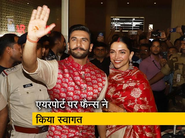 इटली से मुंबई लौटे दीपिका और रणवीर सिंह