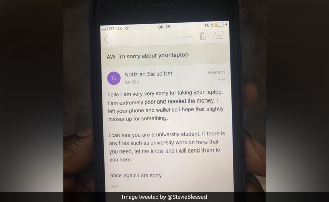 "I'm Extremely Poor": Thief Steals Laptop, Writes Apologetic Email To Owner