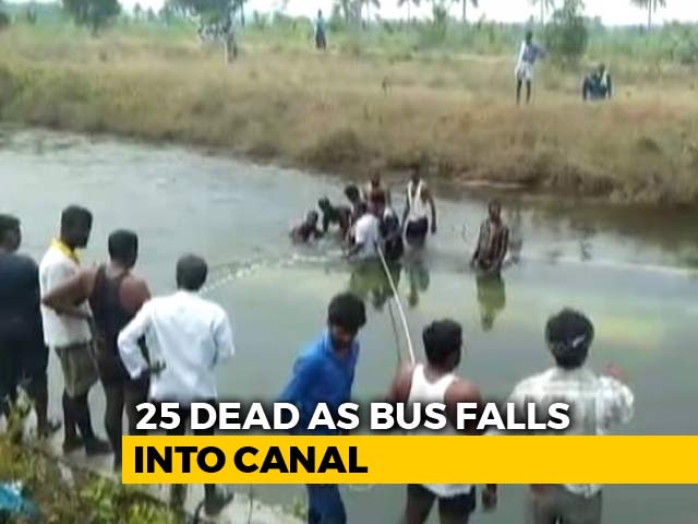 30 Dead After Bus Falls Into Canal In Karnataka's Mandya, 4 Rescued