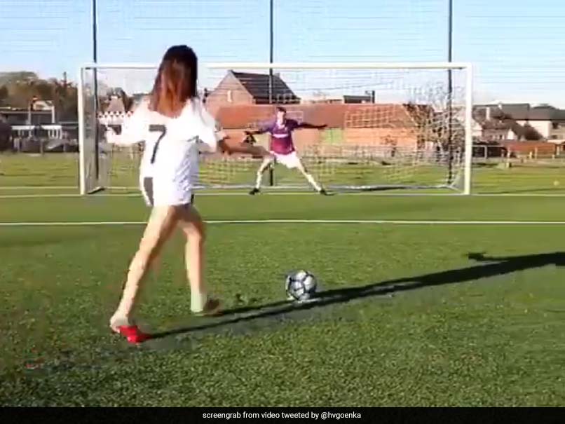 Watch: Girl Shows How Ronaldo, Messi, Pogba, Neymar Take Penalty Kicks
