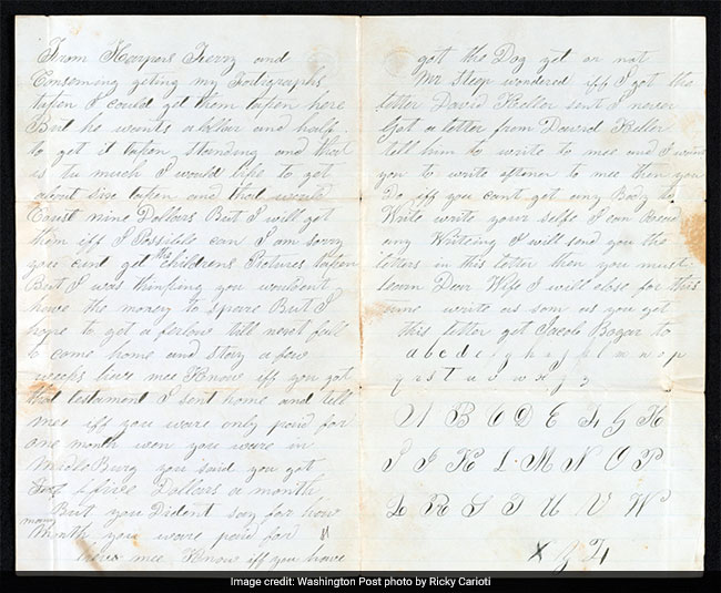 "Cant Write When I Pleas": Poignant Letters By An Illiterate In 1860s US