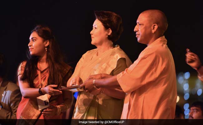 South Korean First Lady Wears Saree For Diwali Function At Ayodhya